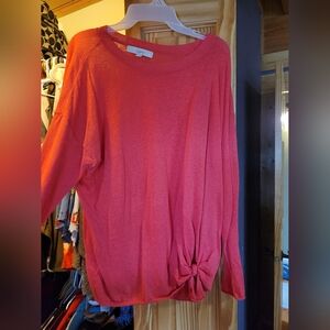 LOFT Coral Knot-Front Lightweight Sweater